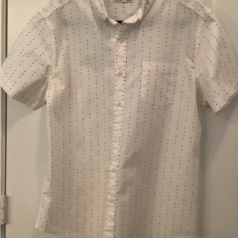 Sonoma White Short Sleeve Button Down Shirt L